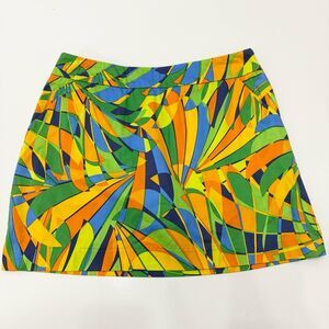 Loudmouth Ladies Womens Multicolor Fan Leaf Abstract Print Golf Skort Size 6